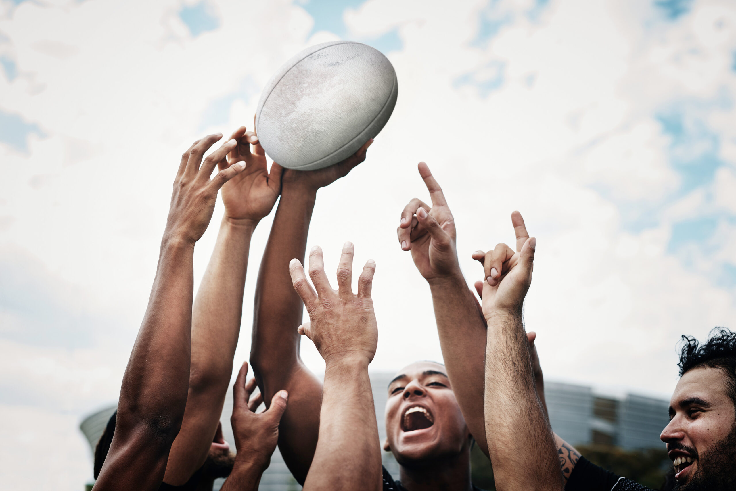 team rugby celebration victory game competition exercise wellness fitness people athlete recreation facility as champion outdoor sports training center summer