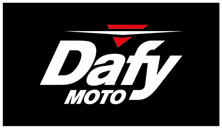 logo dafy moto blanc fond noir